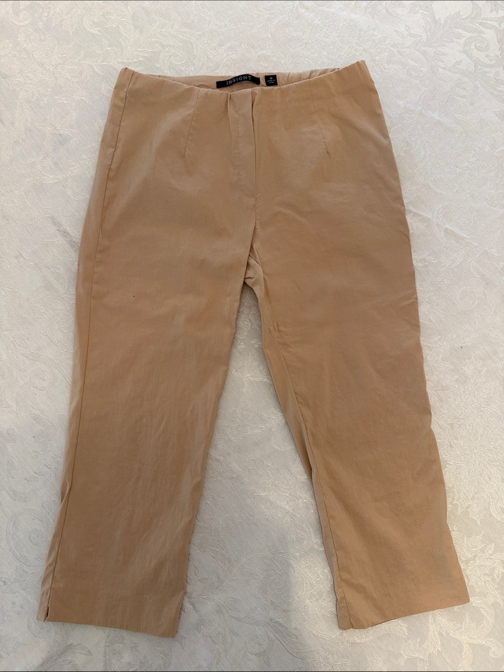 Insight Beige Cropped Straight Pants